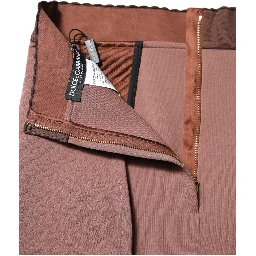 Brown Viscose High Waisted Hot Pants Shorts