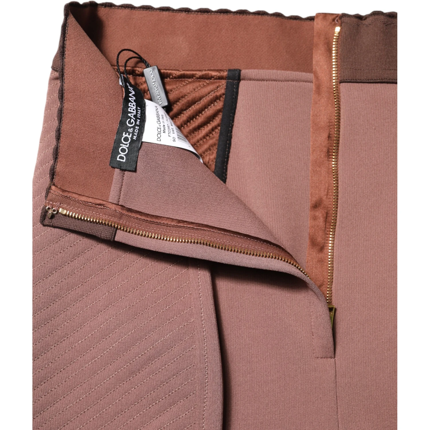 Brown Viscose High Waisted Hot Pants Shorts