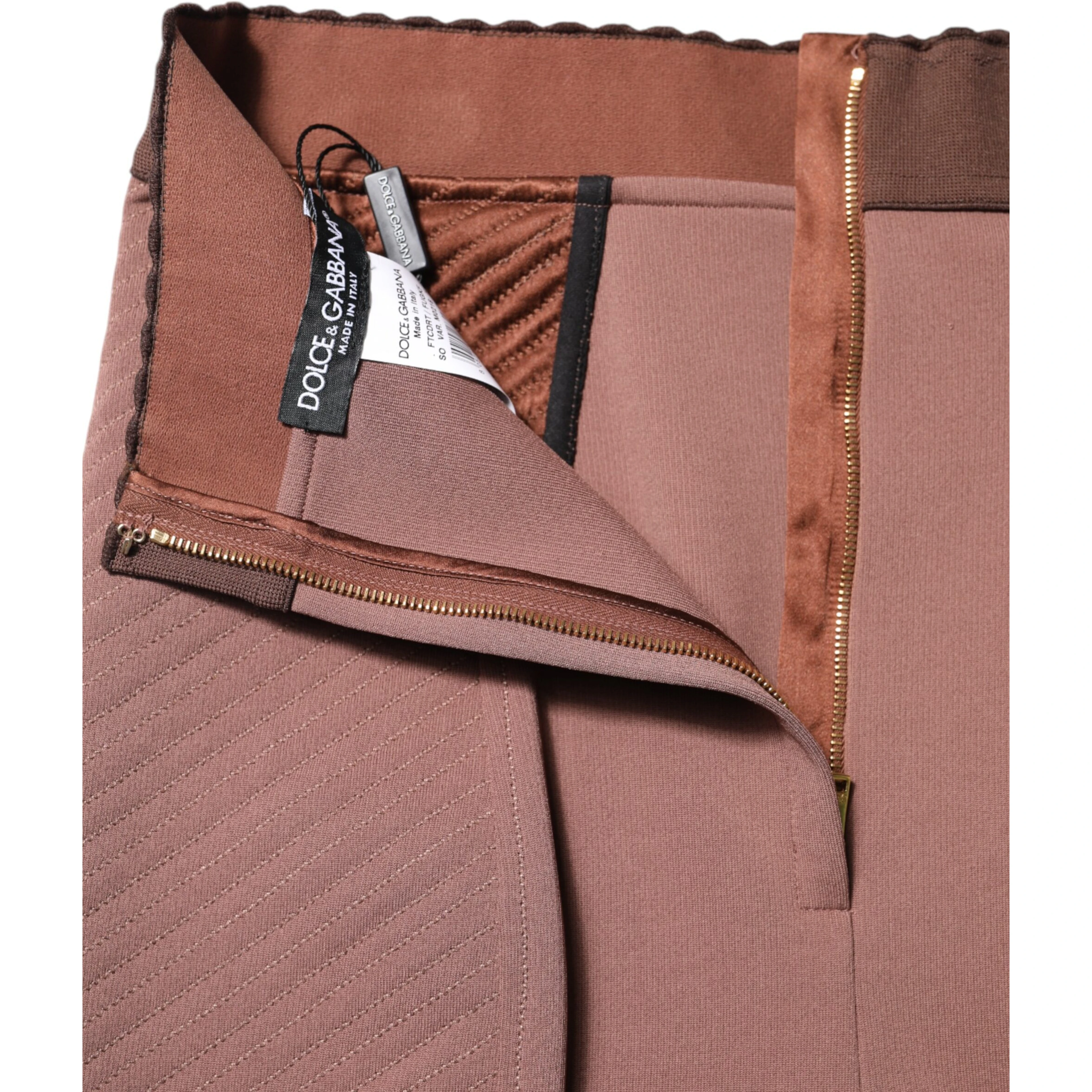 Brown Viscose High Waisted Hot Pants Shorts