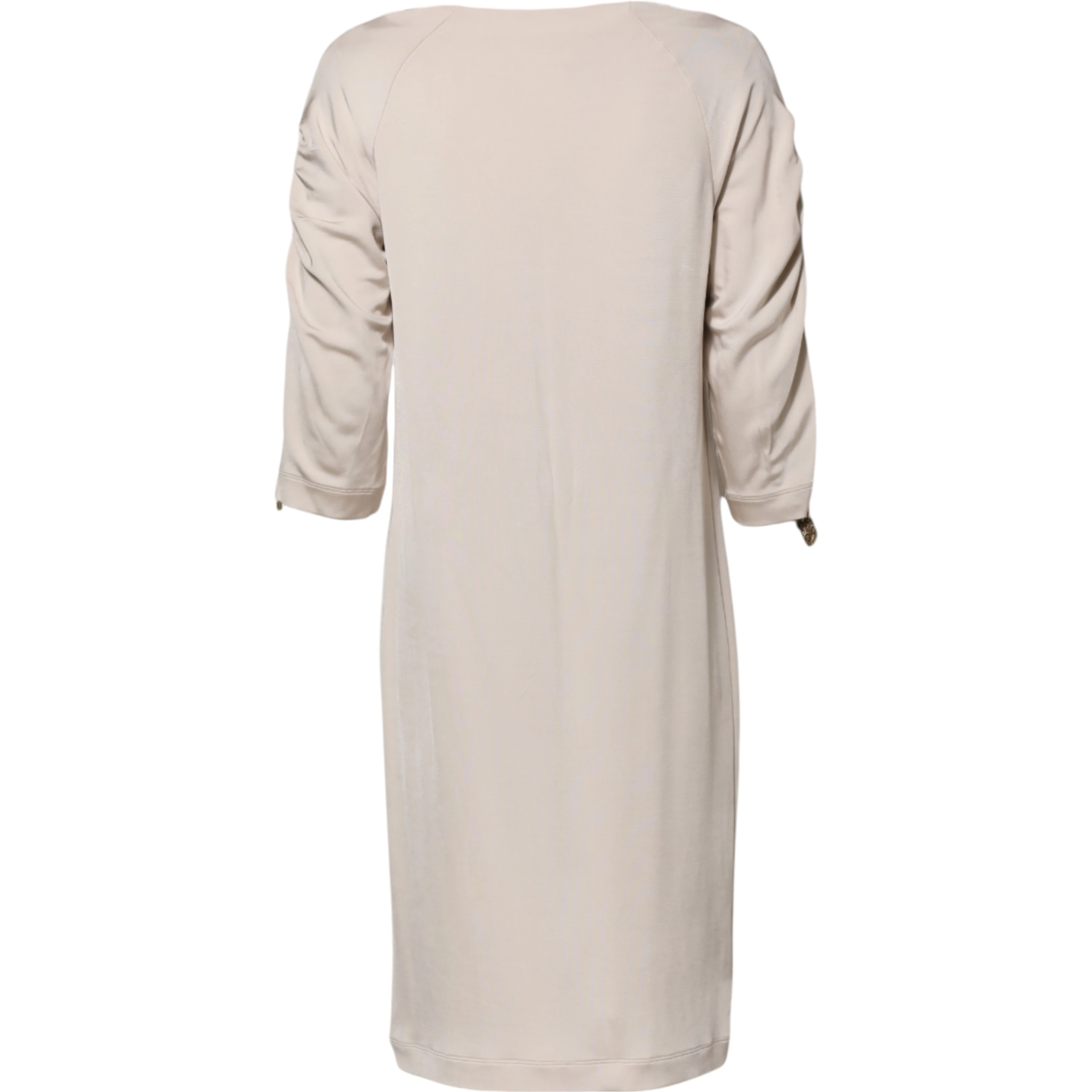 Ivory Viscose Sheath Knee Length Dress
