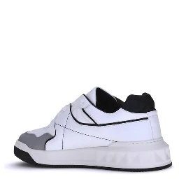 White Calf Leather Bos Taurus Low Top Sneakers
