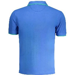 Blue Cotton Polo Shirt