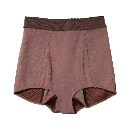 Brown Viscose High Waisted Hot Pants Shorts