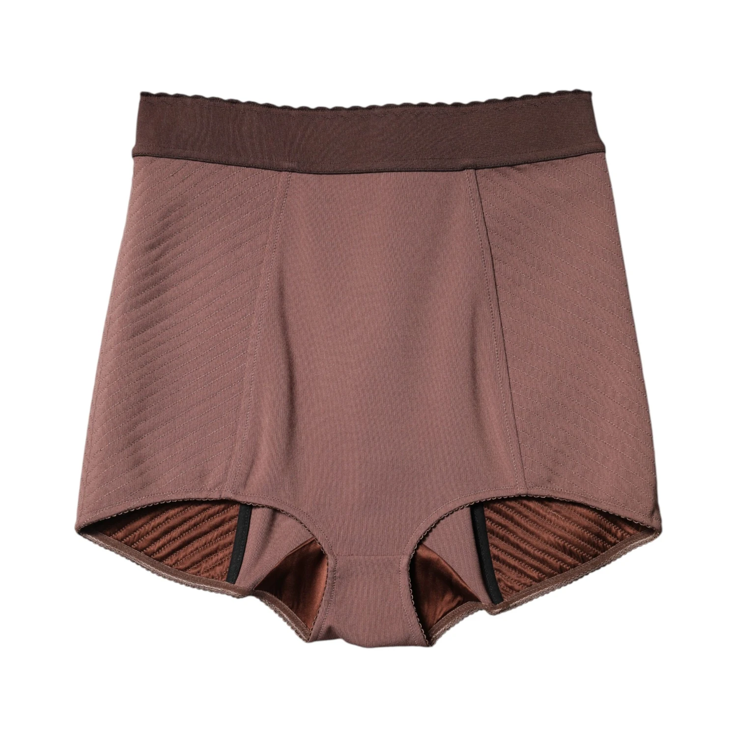 Brown Viscose High Waisted Hot Pants Shorts