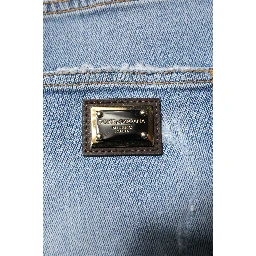Blue Tattered Denim Cotton Hot Pants Shorts