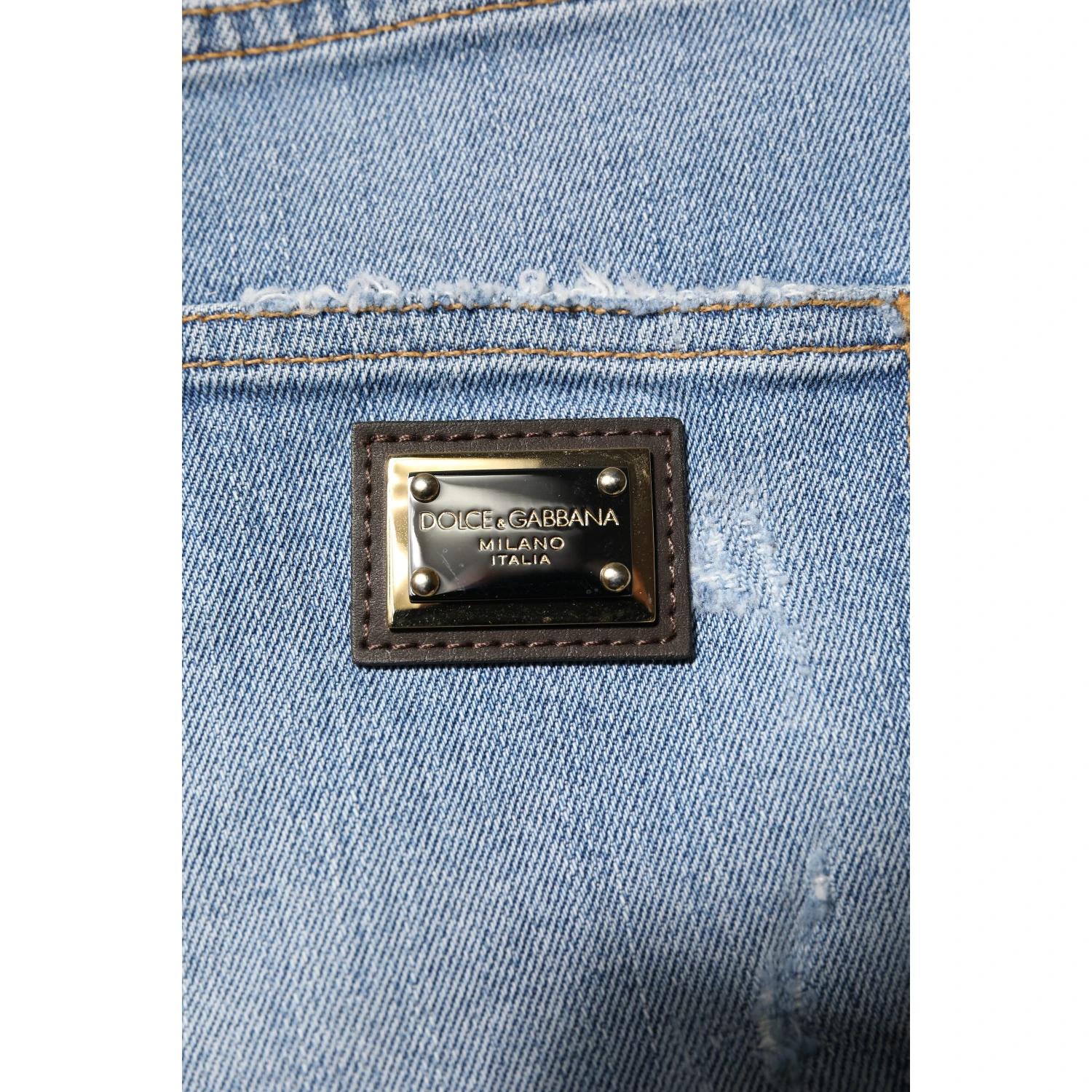 Blue Tattered Denim Cotton Hot Pants Shorts