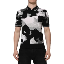 Multicolor Camouflage Collared Polo T-shirt
