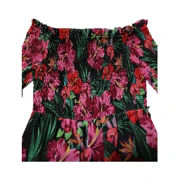 Multicolor Floral Print Overall Jumpsuit Dress