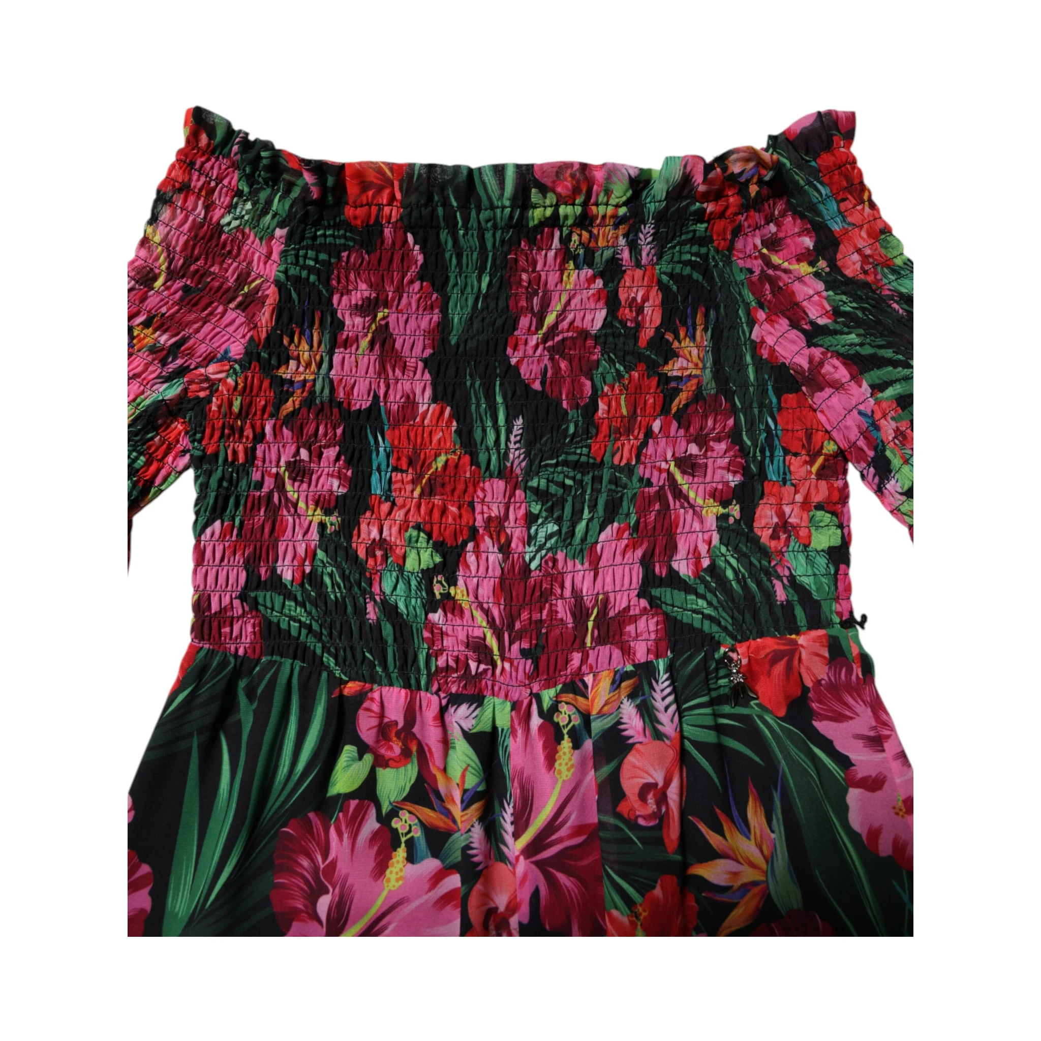 Multicolor Floral Print Overall Jumpsuit Dress