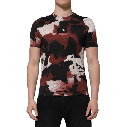 Multicolor Camouflage Men Crew Neck T-shirt