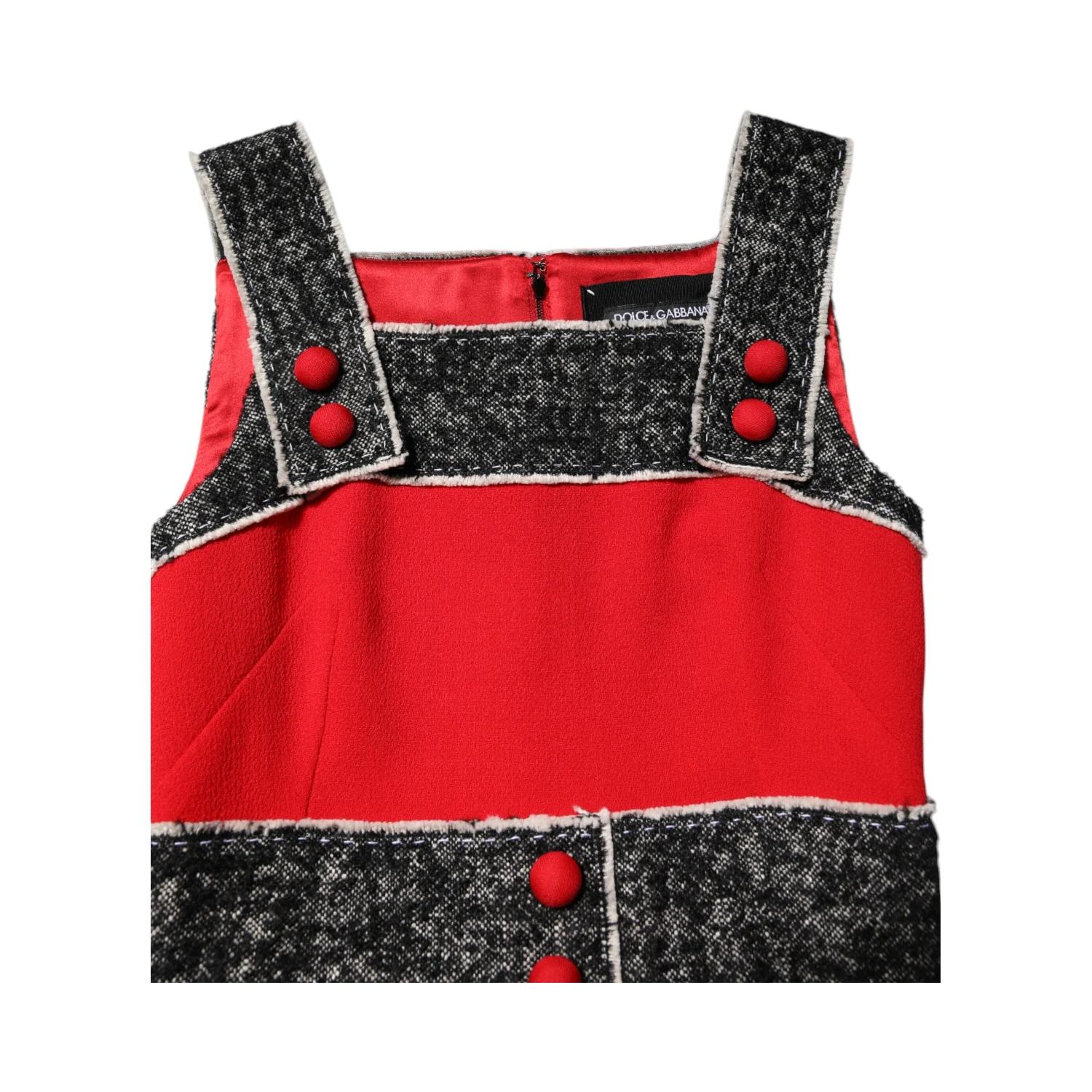 Red Wool Sleeveless A-line Flared Mini Dress