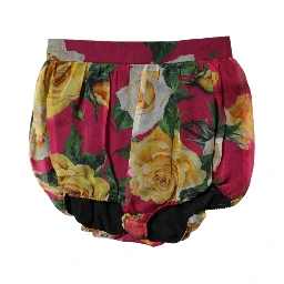 Red Floral High Waist Women Hot Pants Shorts