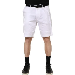 White Chinos Cotton Stretch Casual Shorts