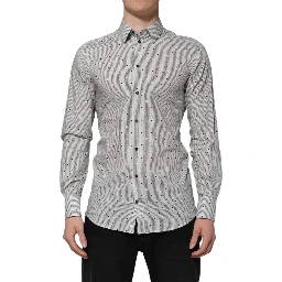 Gray Dotted Semi Fitted GOLD Men Formal Shirt
