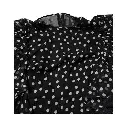 Black White Lace Polka Dot Chiffon Dress