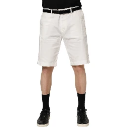 White Chinos Cotton Stretch Men Casual Shorts
