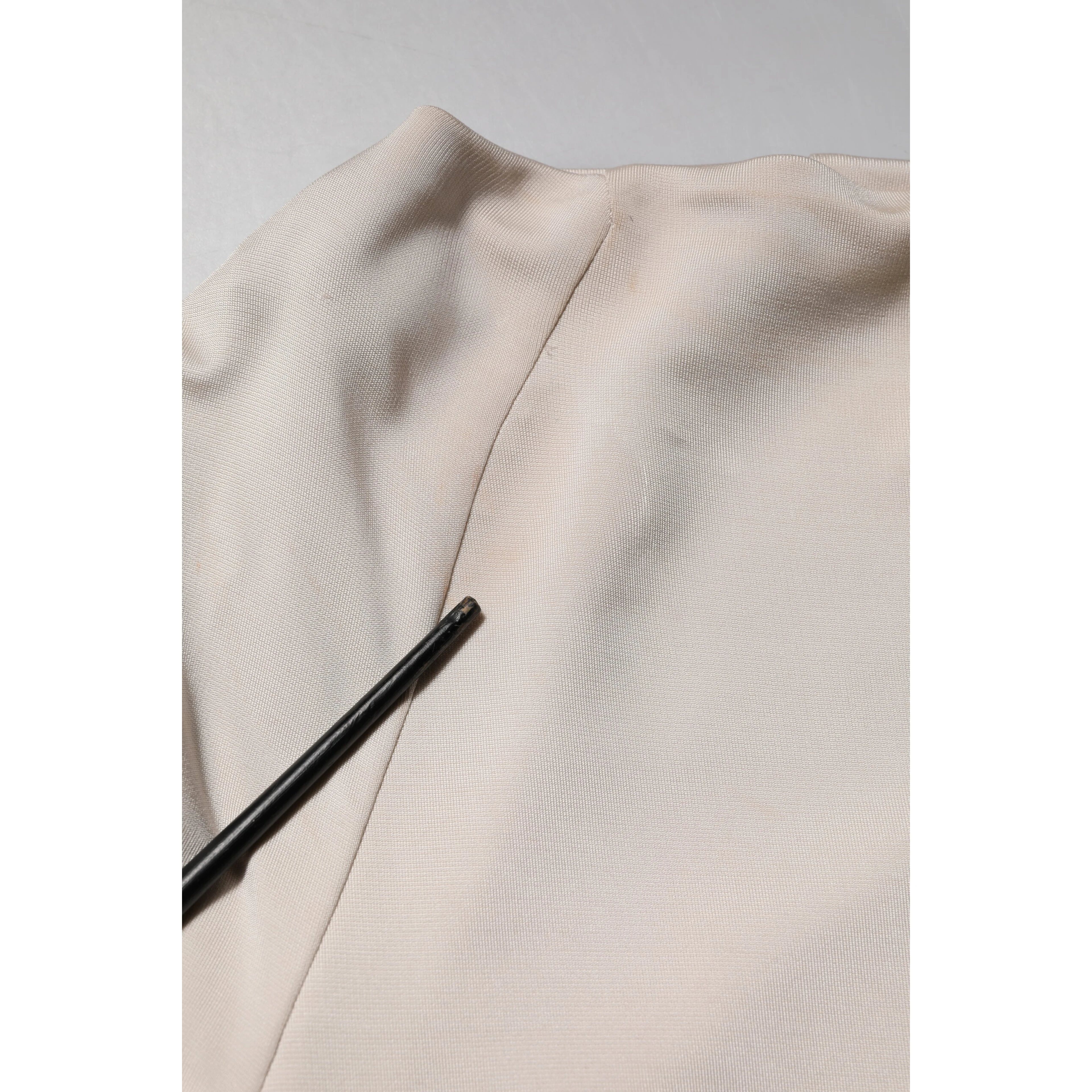 Ivory Viscose Sheath Knee Length Dress