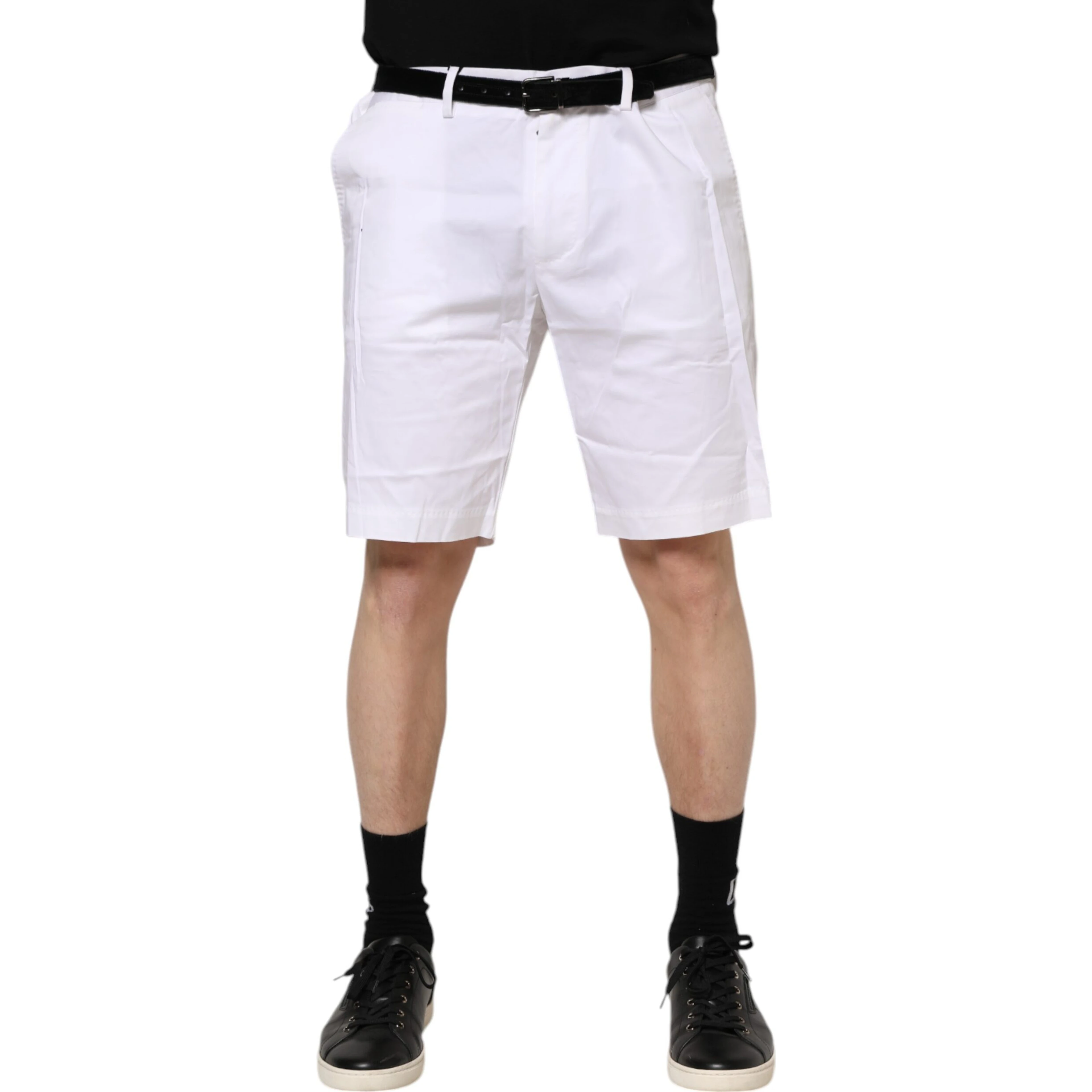 White Chinos Cotton Stretch Casual Shorts