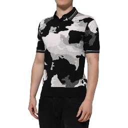Multicolor Camouflage Collared Polo T-shirt