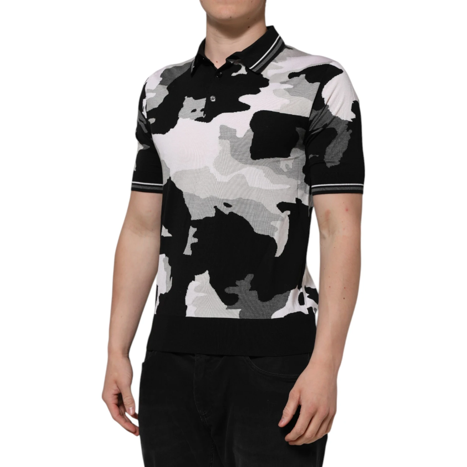 Multicolor Camouflage Collared Polo T-shirt