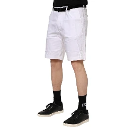 White Chinos Cotton Stretch Casual Shorts