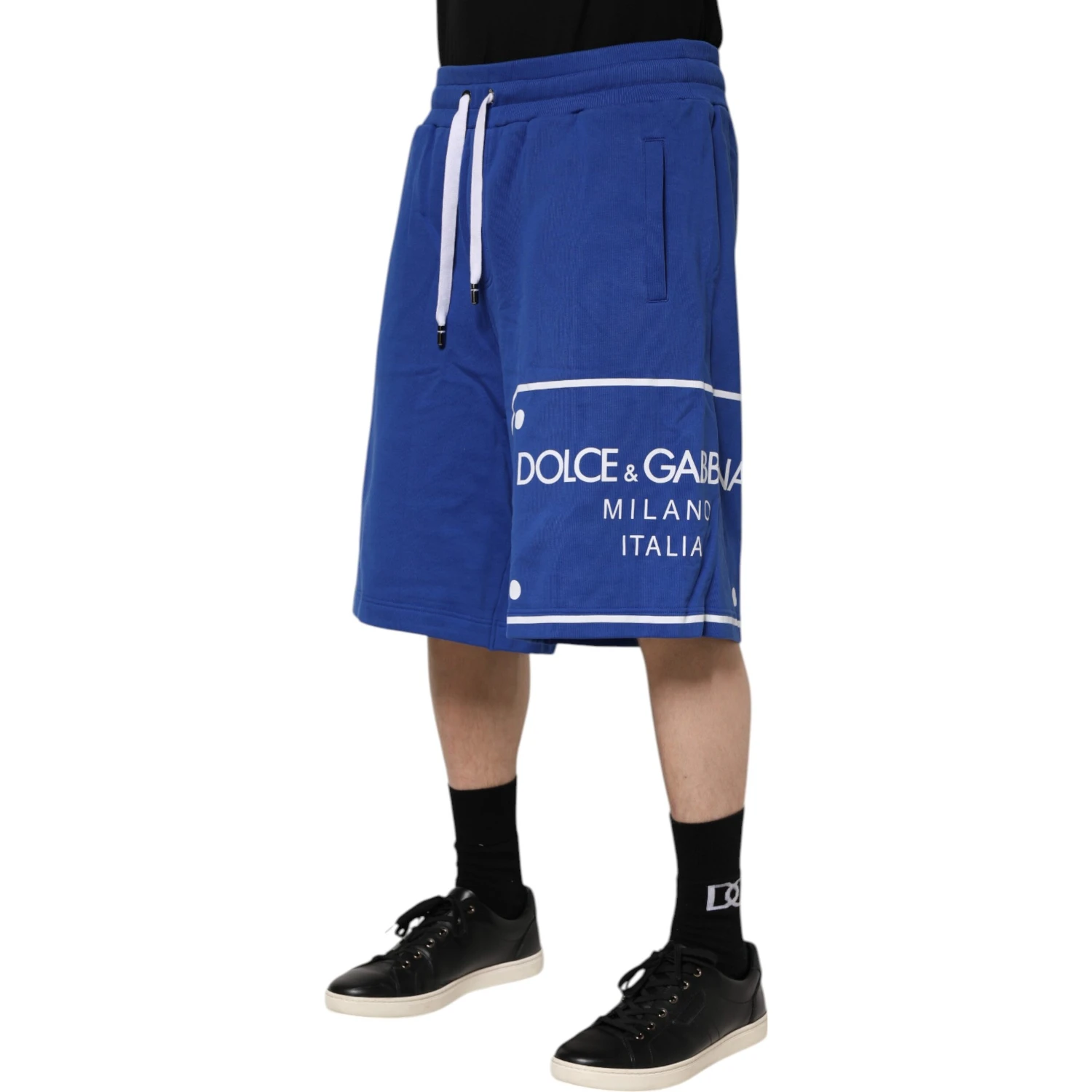 Blue Logo Cotton Bermuda Sweatshorts Shorts
