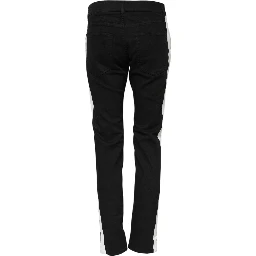 Black Tattered White Lining Skinny Denim Jeans