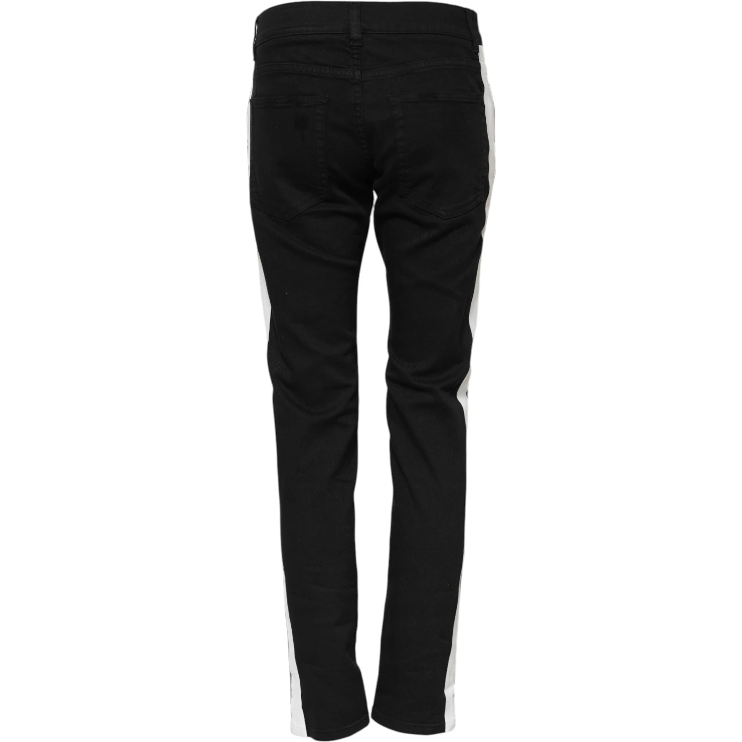 Black Tattered White Lining Skinny Denim Jeans