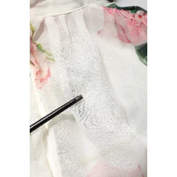 White Floral Roses Silk Maxi Long Gown Dress