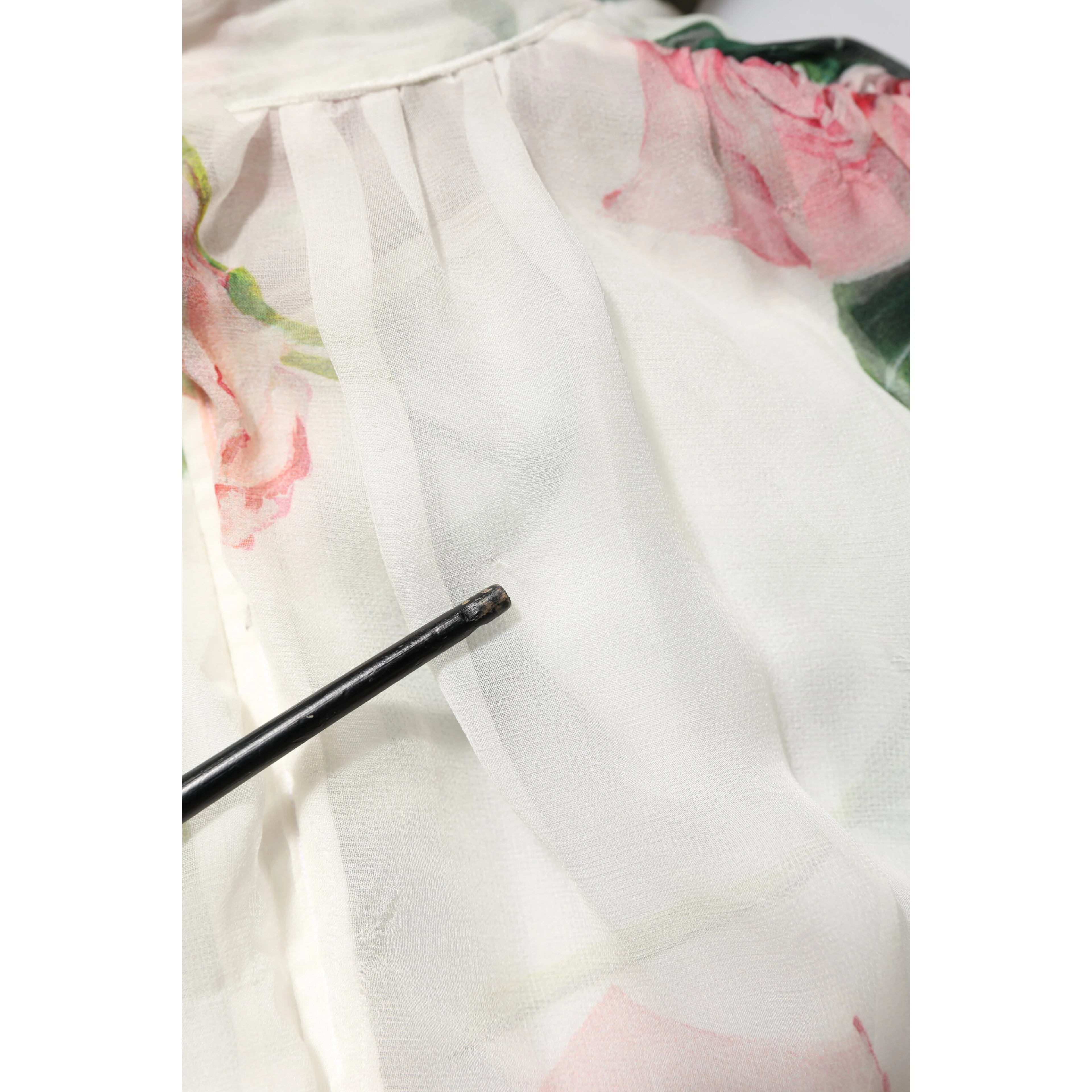 White Floral Roses Silk Maxi Long Gown Dress