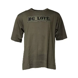 Army Green DG Love Cotton Crew Neck T-shirt