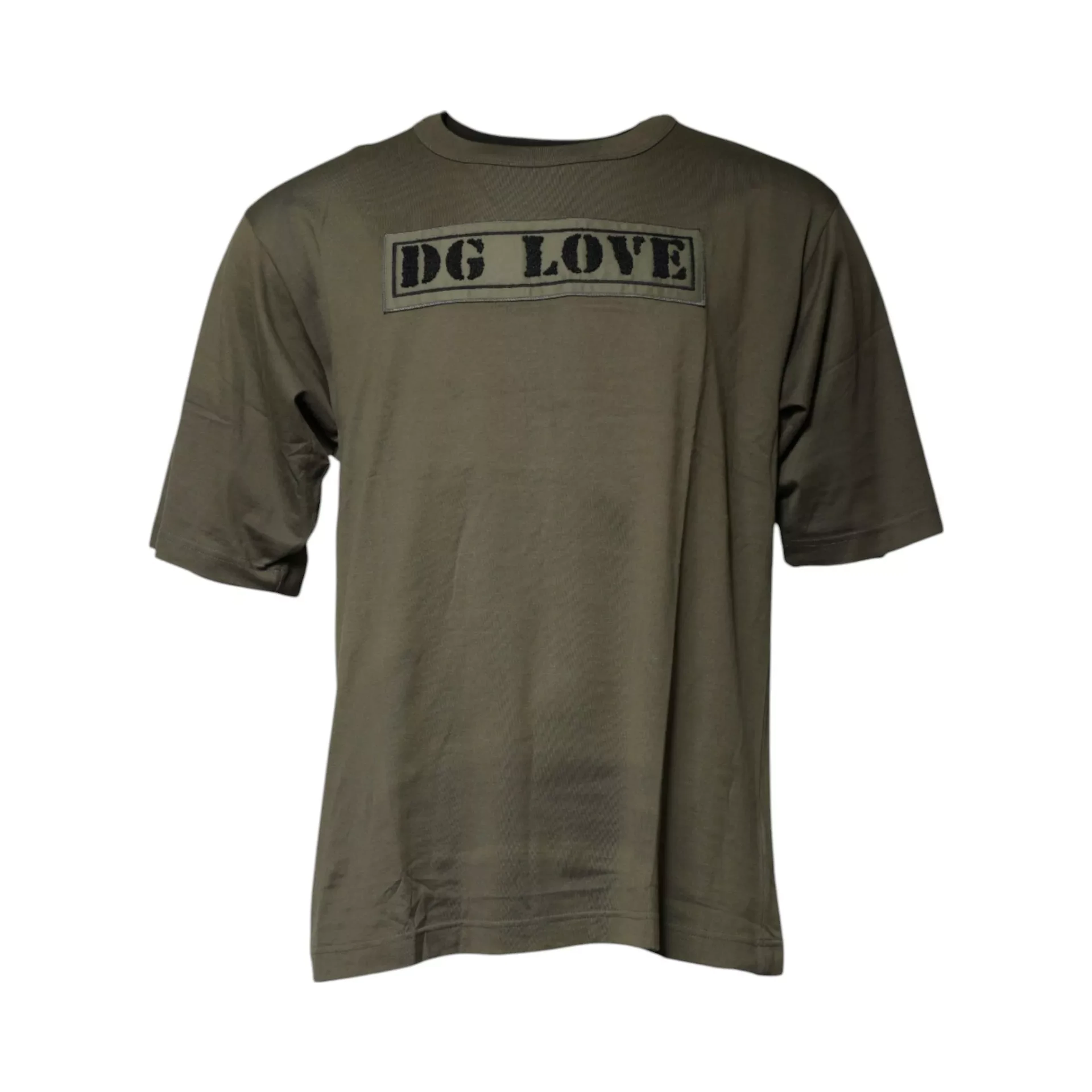 Army Green DG Love Cotton Crew Neck T-shirt