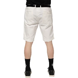 White Chinos Cotton Stretch Men Casual Shorts