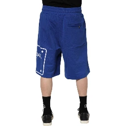 Blue Logo Cotton Bermuda Sweatshorts Shorts