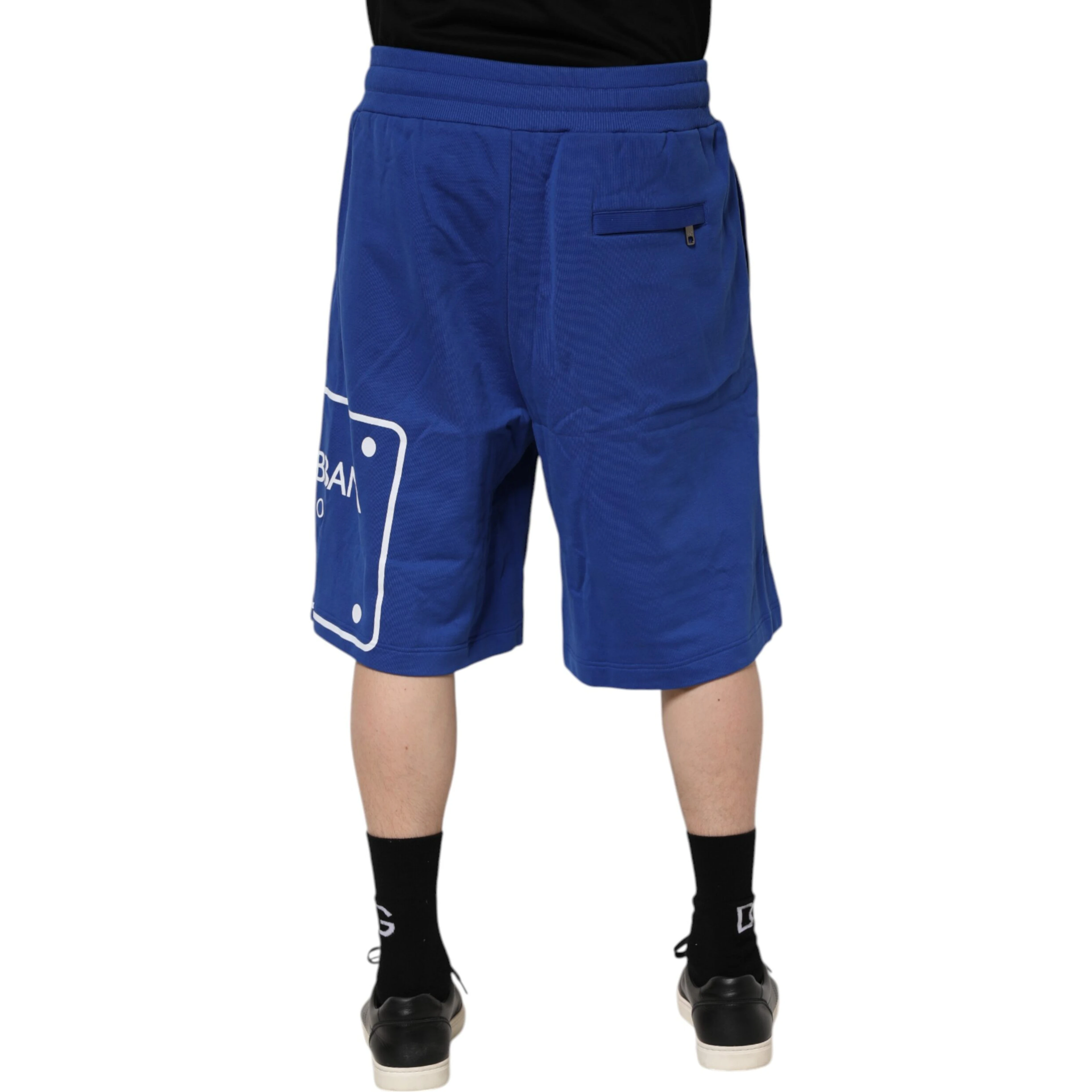 Blue Logo Cotton Bermuda Sweatshorts Shorts