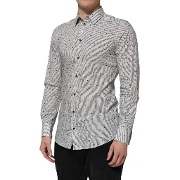 Gray Dotted Semi Fitted GOLD Men Formal Shirt