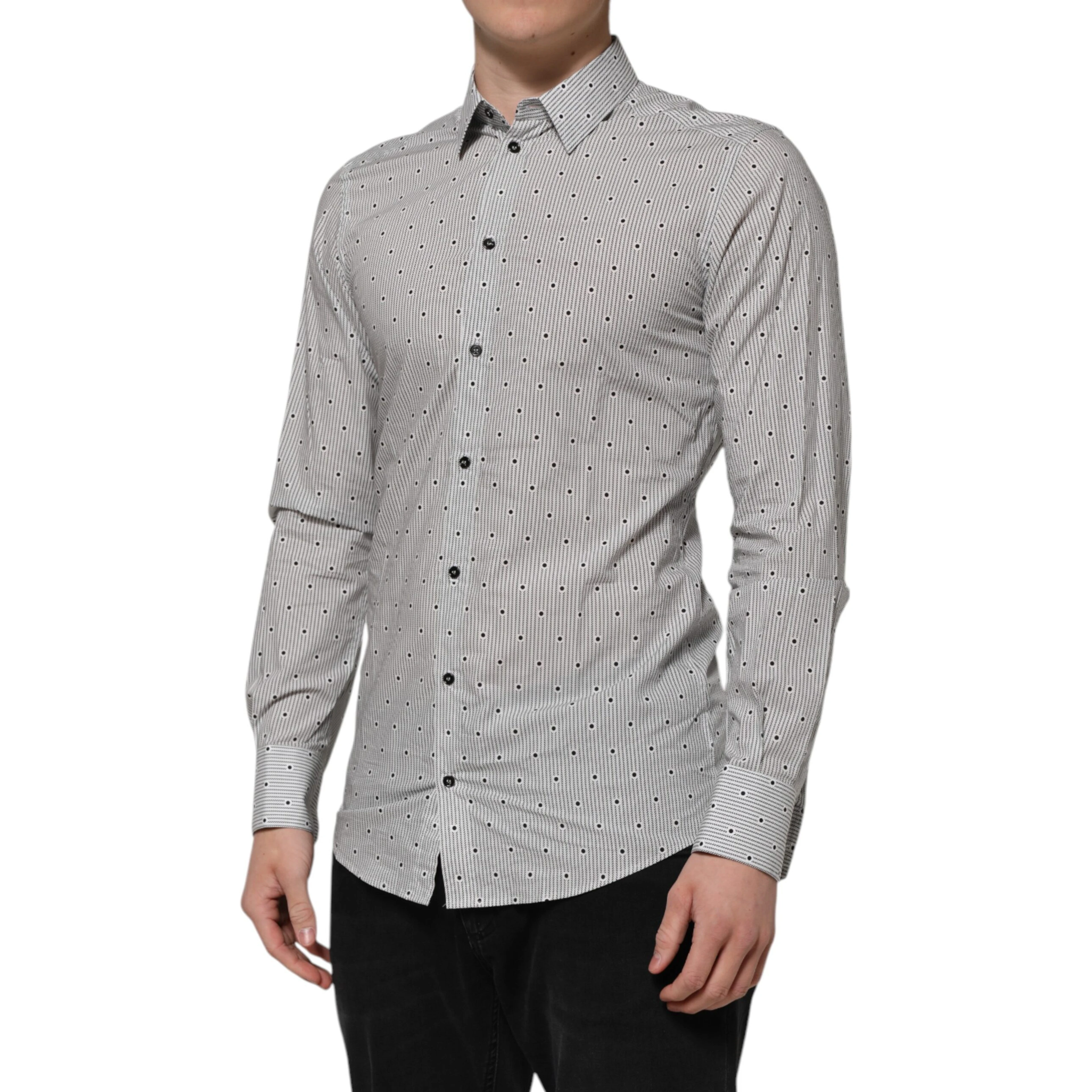 Gray Dotted Semi Fitted GOLD Men Formal Shirt