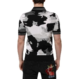 Multicolor Camouflage Collared Polo T-shirt