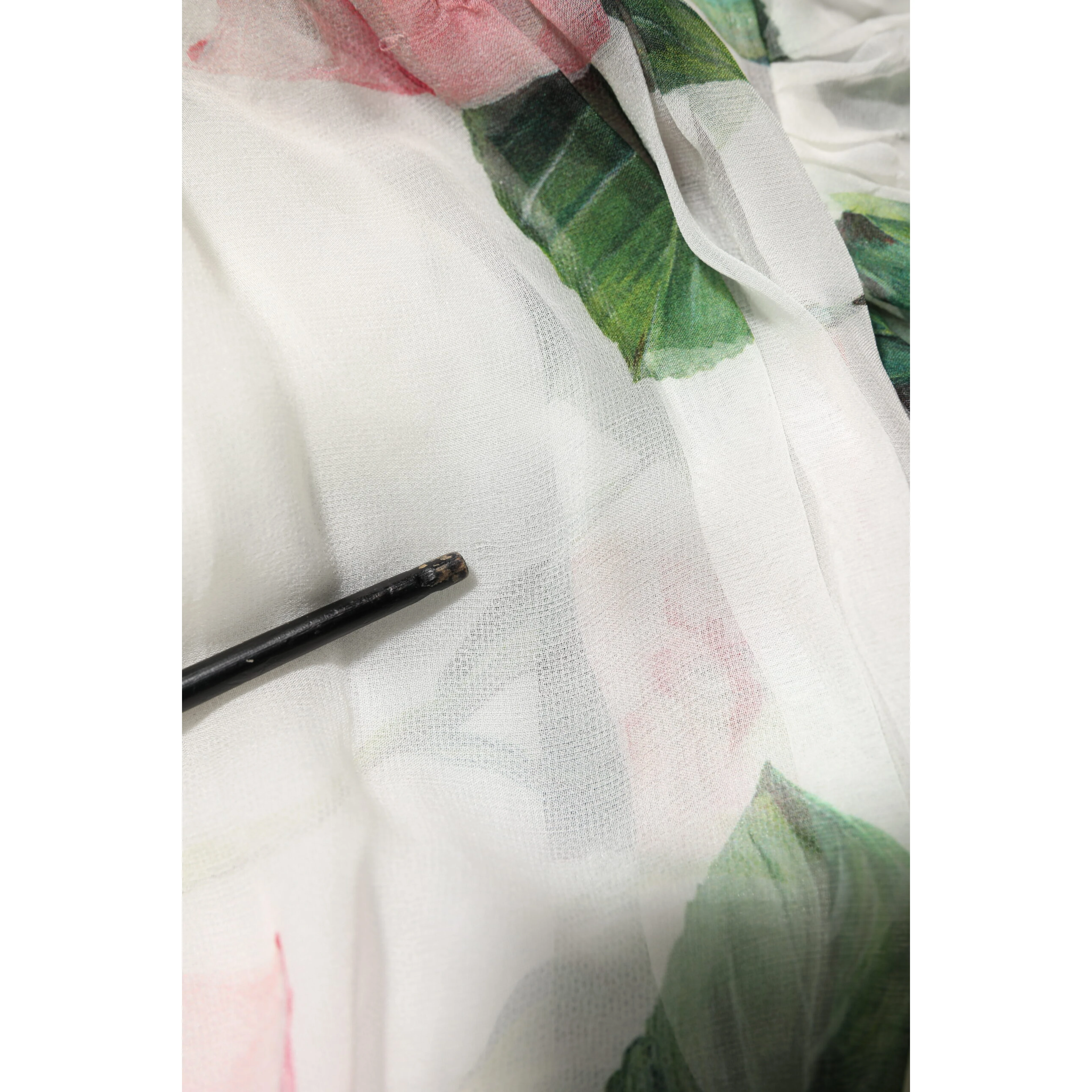 White Floral Roses Silk Maxi Long Gown Dress