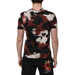 Multicolor Camouflage Men Crew Neck T-shirt