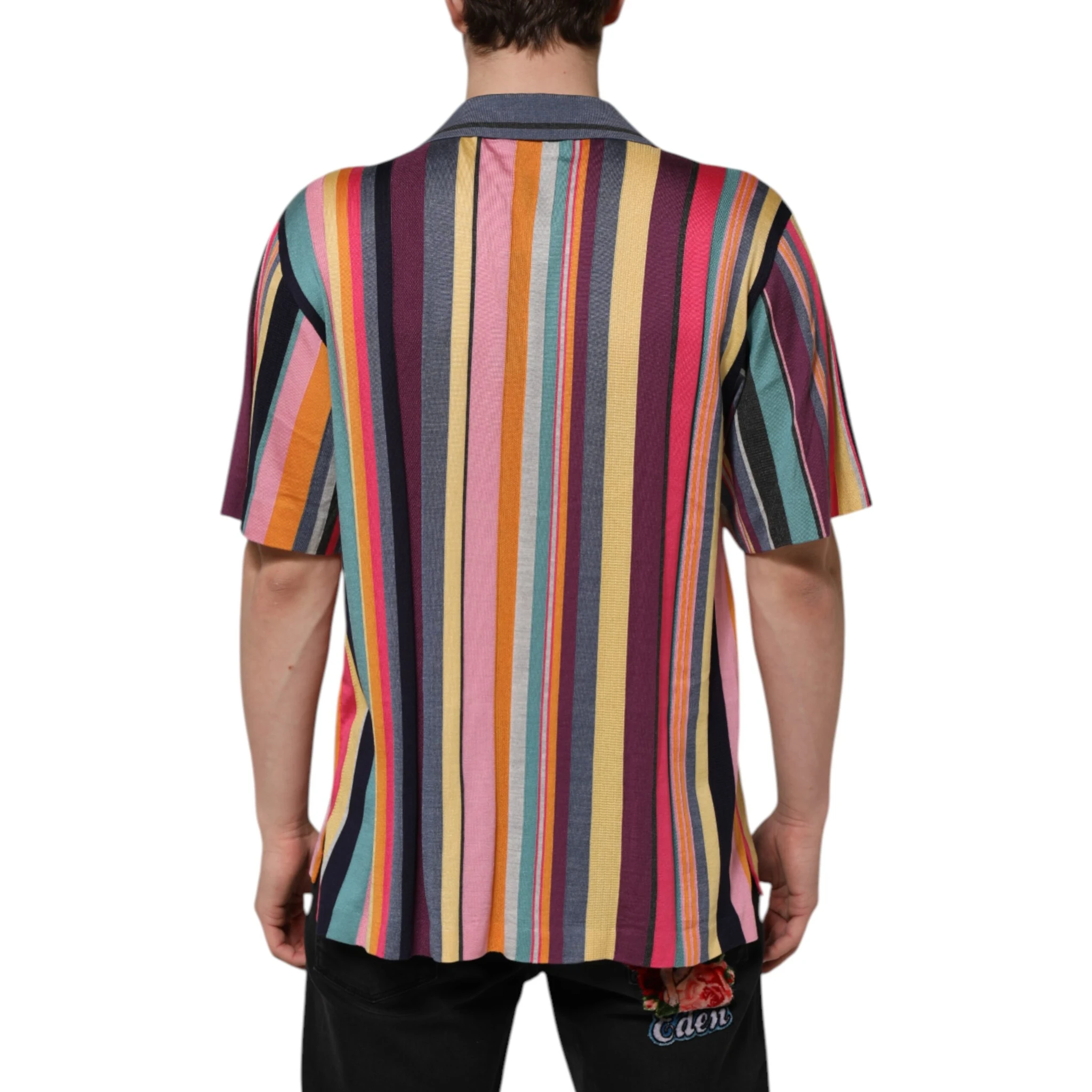 Multicolor Stripes Collared Men Polo T-shirt