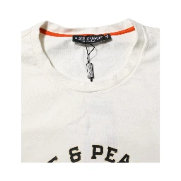White Love Peace Cotton Men Crew Neck T-shirt