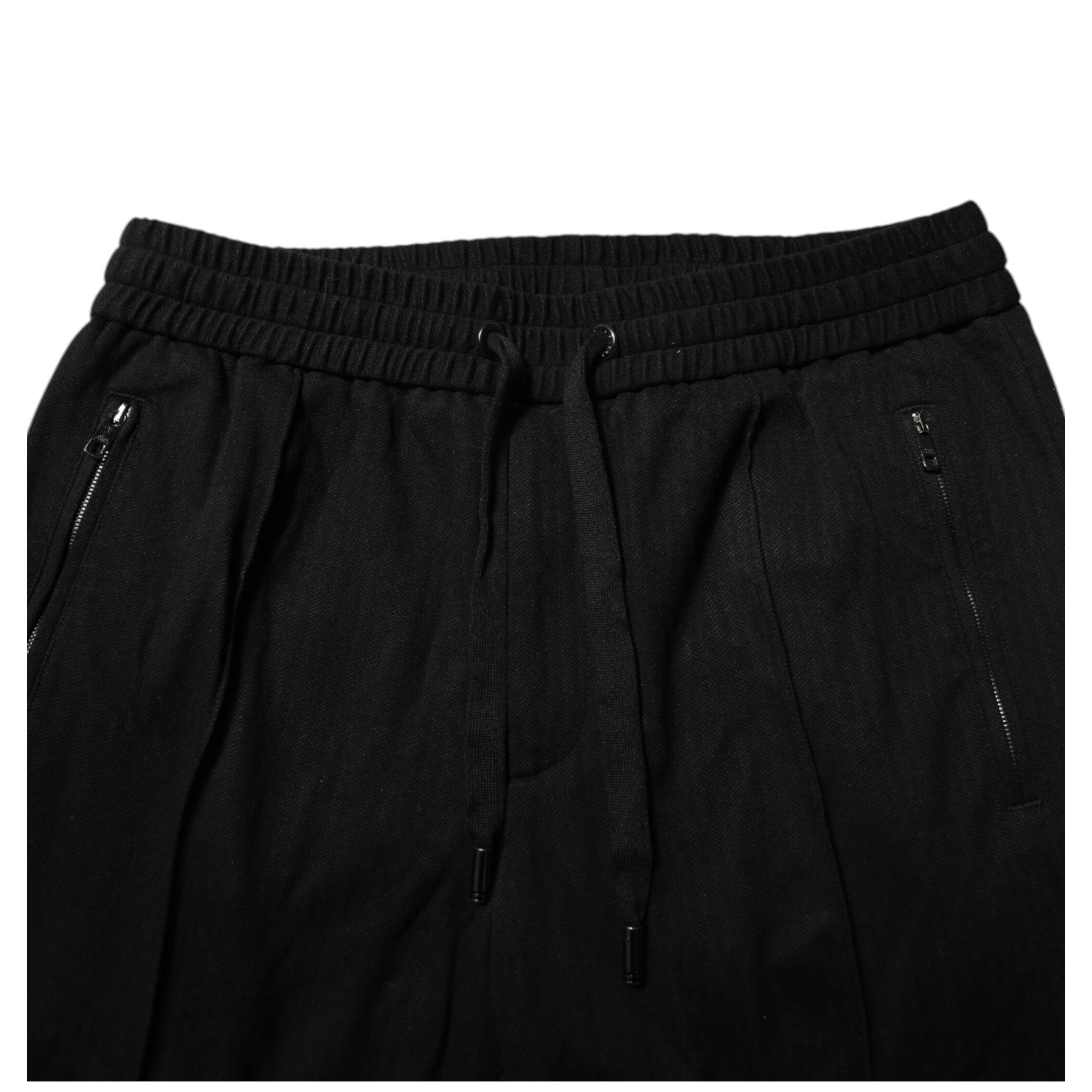 Black Viscose Skinny Logo Men Jogger Pants