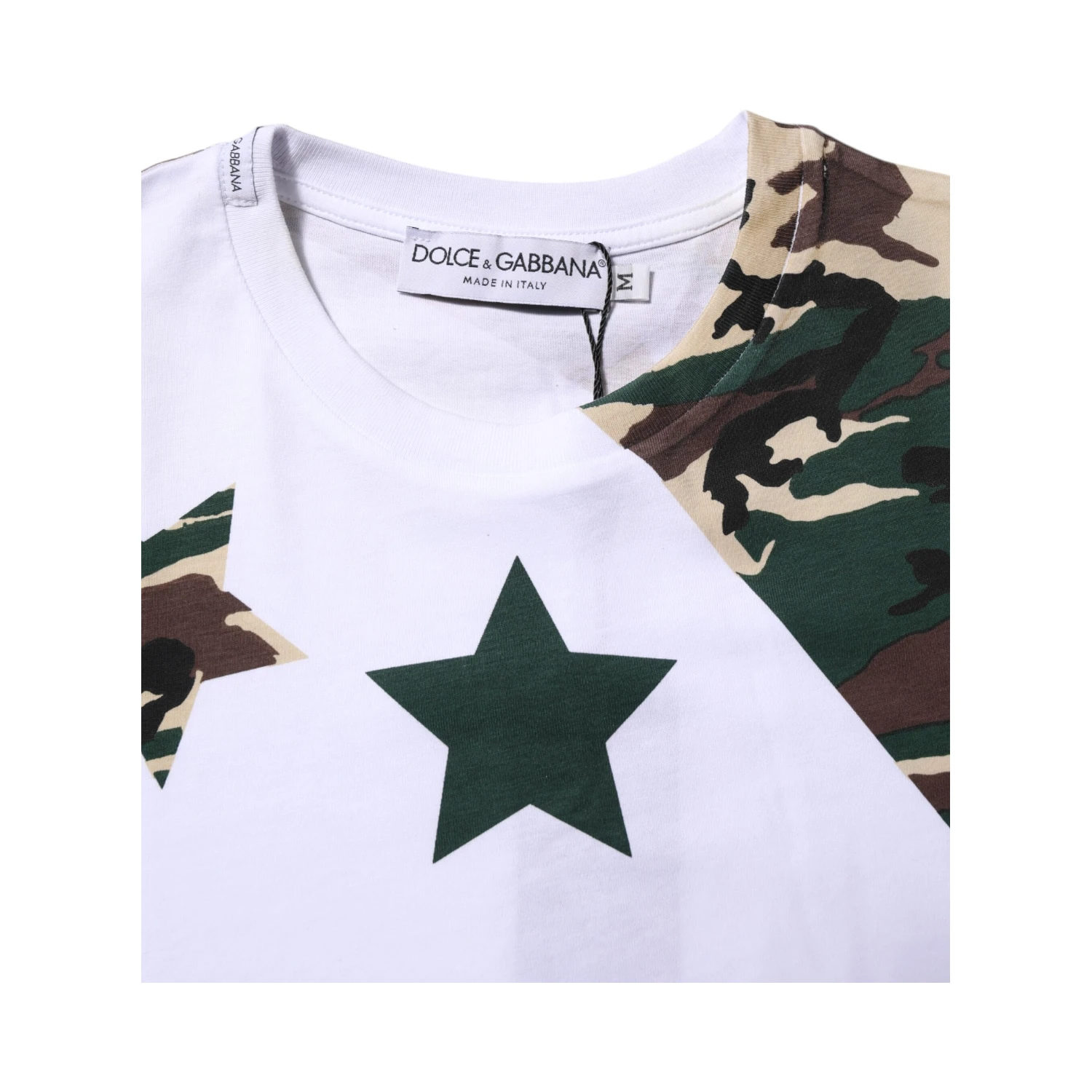 White Camouflage Cotton Men Crew Neck T-shirt