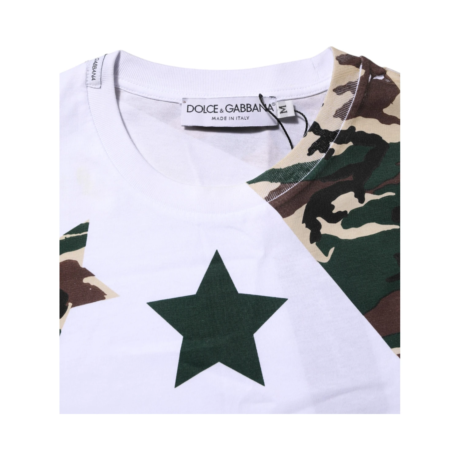 White Camouflage Cotton Men Crew Neck T-shirt