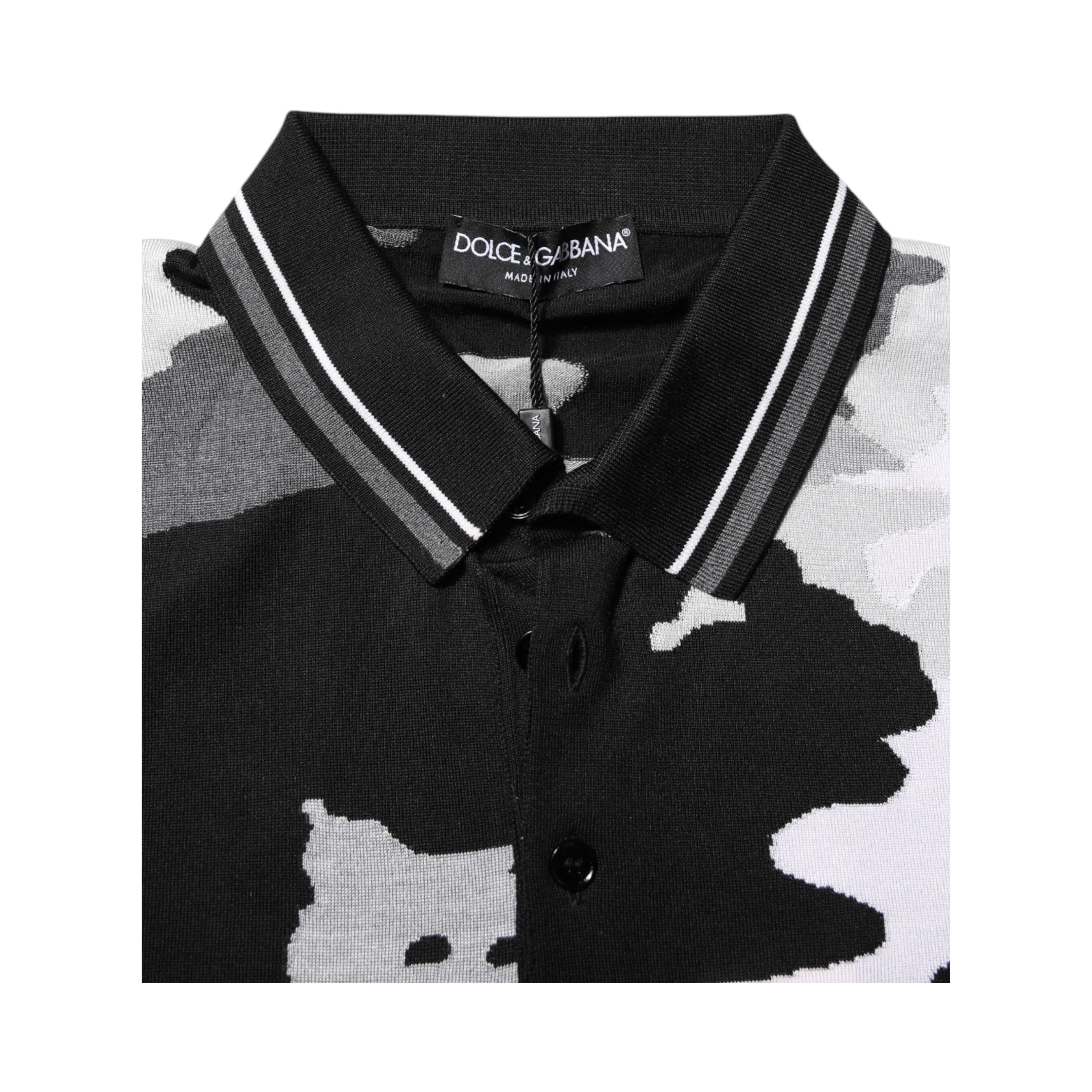 Multicolor Camouflage Collared Polo T-shirt