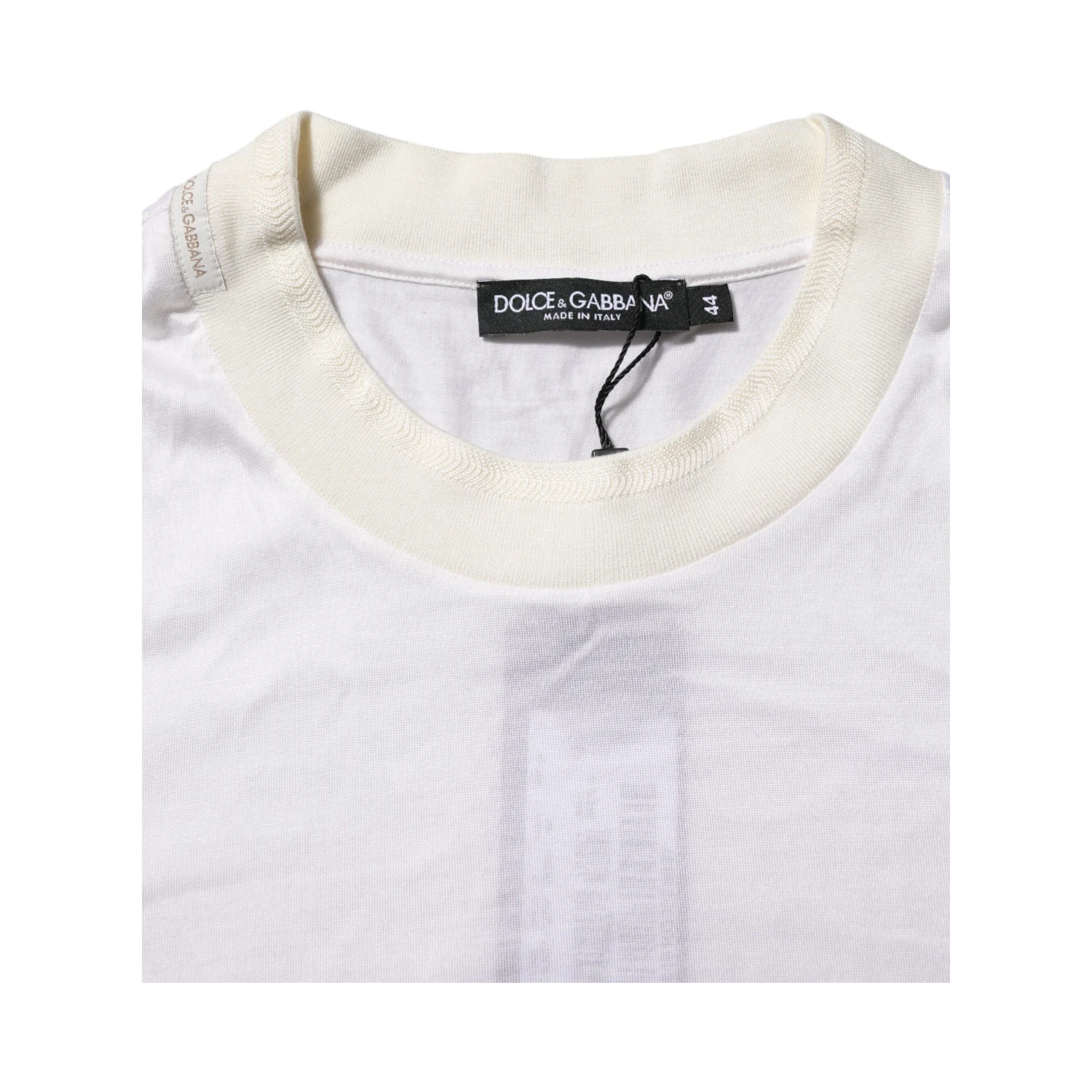 White Silk Crew Neck Long Sleeves T-shirt