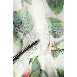 White Floral Roses Silk Maxi Long Gown Dress