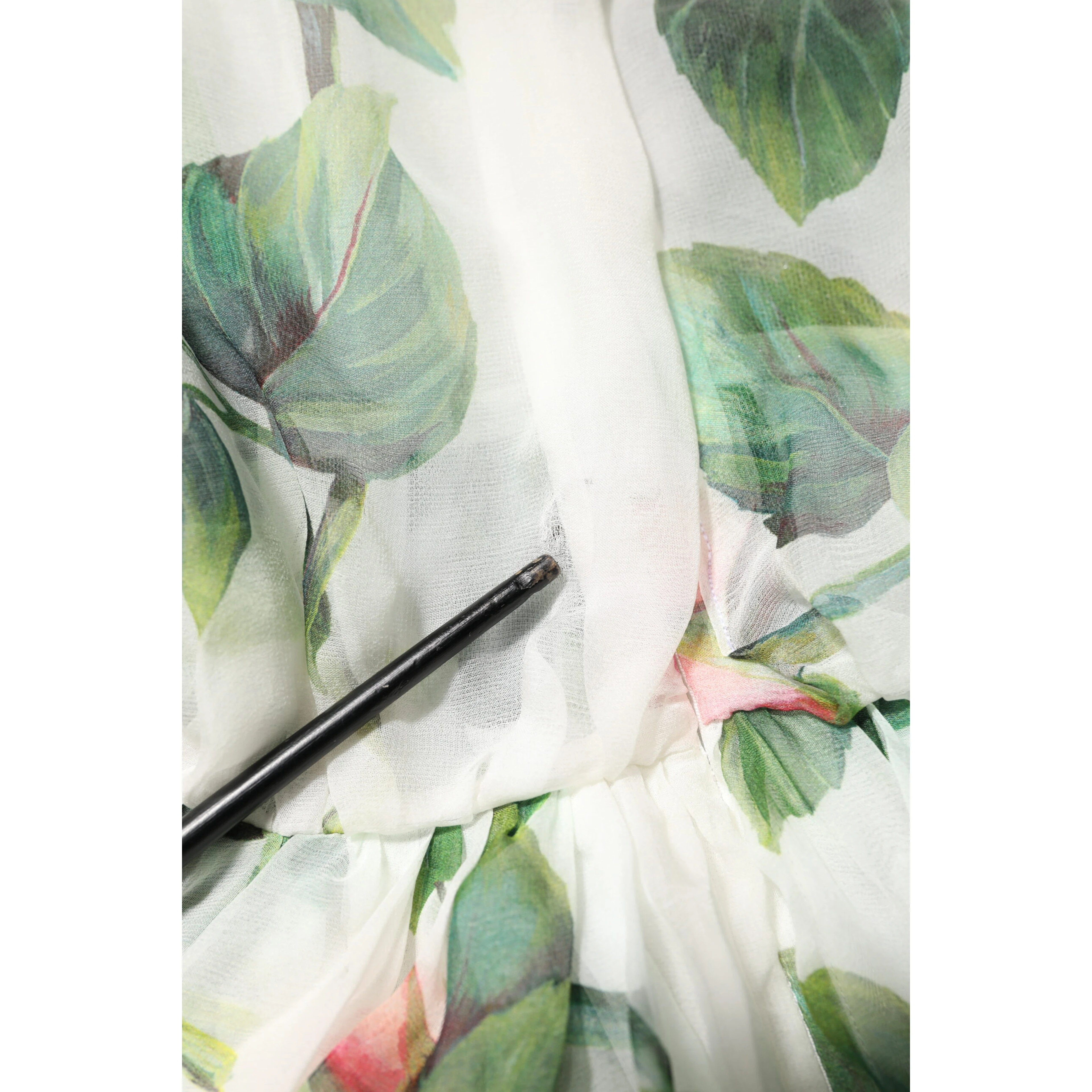 White Floral Roses Silk Maxi Long Gown Dress
