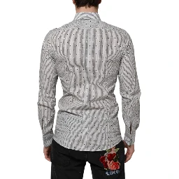 Gray Dotted Semi Fitted GOLD Men Formal Shirt